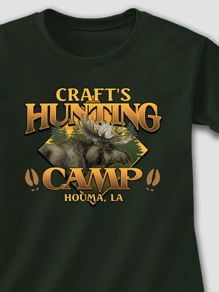 Moose Hunting Camp : Adult Ladies Fitted T-Shirt