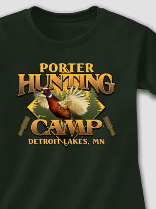 Pheasant Hunting Camp : Adult Ladies Fitted T-Shirt
