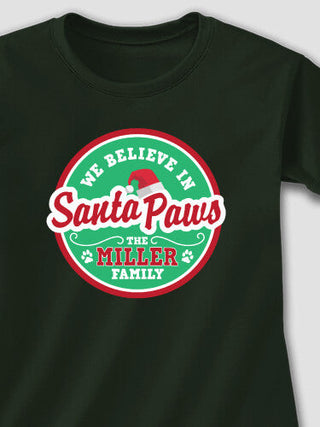 Santa Paws : Adult Ladies Fitted T-Shirt