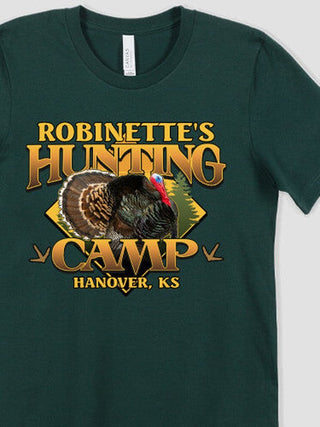 Turkey Hunting Camp : Premium Printed T-Shirts