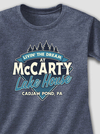 Livin' The Dream Lake House : Adult Ladies Fitted T-Shirt