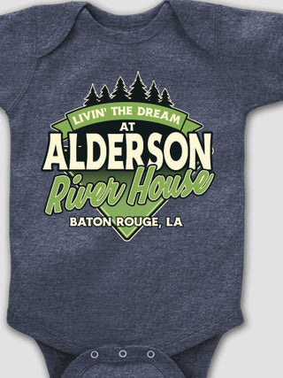 Livin' The Dream River House : Printed Baby Bodysuits