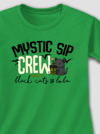 Black Cats And Boba : Adult Ladies Fitted T-Shirt