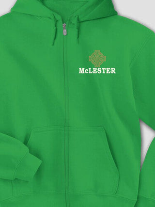 Celtic Stone Cross : Embroidered Zip Hoodies