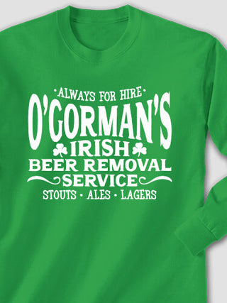 Irish Beer Removal Service : Printed Long Sleeves