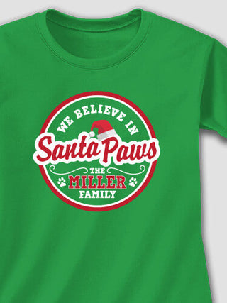 Santa Paws : Adult Ladies Fitted T-Shirt