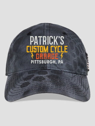 Custom Cycle Garage BP : Embroidered Kryptek Tactical Camo Hats