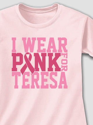 I Wear Pink : Adult Ladies Fitted T-Shirt