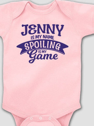 Spoiling Is My Game : Printed Baby Bodysuits