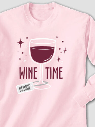 Wine Time : Printed Long Sleeves