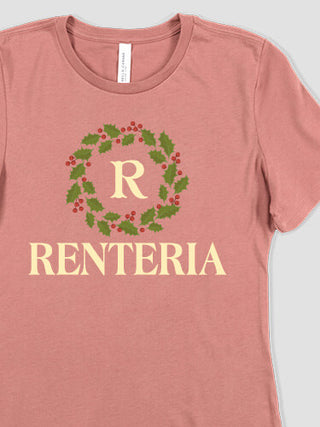 Christmas Monogram : Premium Ladies T-Shirts
