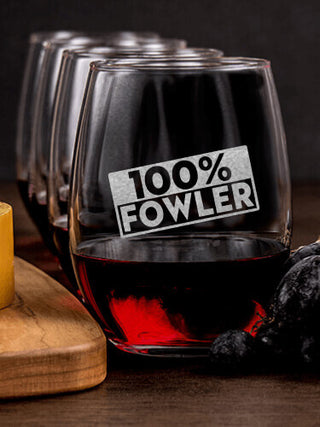 100 Percent : Cheese Board Wine Glass Gift Sets - Engraved
