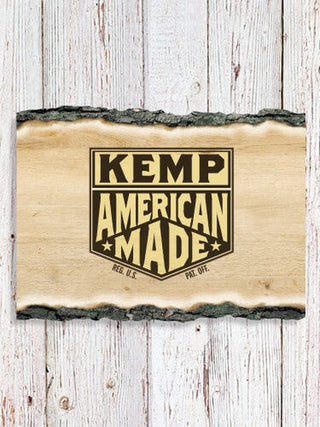 American Made : Faux Sliced Log Plaque