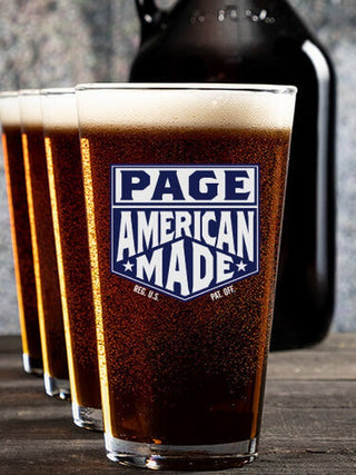 American Made : Growler Pint Glass Gift Sets - Color Printed
