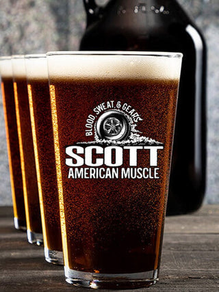 American Muscle : Growler Pint Glass Gift Sets - Color Printed
