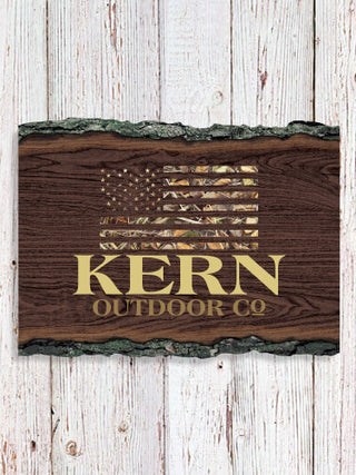 American Outdoor Company : Faux Sliced Log Plaque