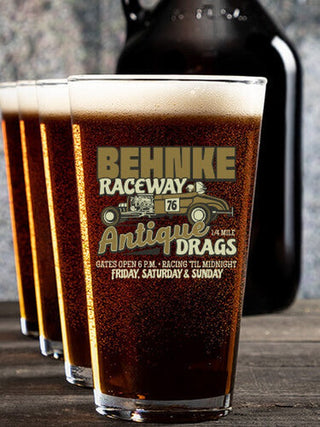 Antique Drag Race : Growler Pint Glass Gift Sets - Color Printed