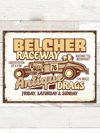 Antique Drag Race : Tin Signs