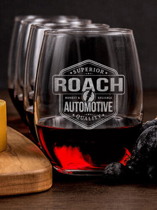 Automotive : Cheese Board Wine Glass Gift Sets - Engraved