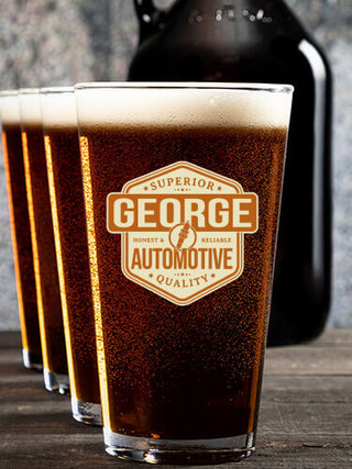 Automotive : Growler Pint Glass Gift Sets - Color Printed