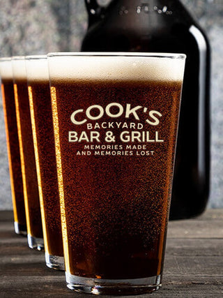 Backyard Bar and Grill : Growler Pint Glass Gift Sets - Color Printed