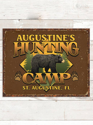 Bear Hunting Camp : Tin Signs