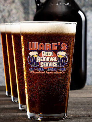 Beer Removal : Growler Pint Glass Gift Sets - Color Printed