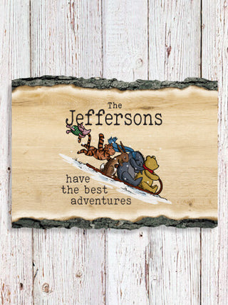 Best Adventures : Faux Sliced Log Plaque