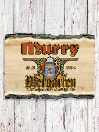 Biergarten : Faux Sliced Log Plaque