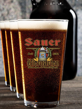 Biergarten : Growler Pint Glass Gift Sets - Color Printed