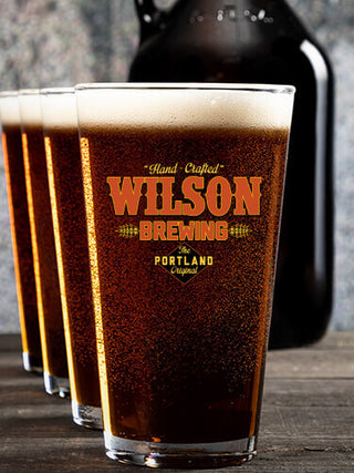 Brewing : Growler Pint Glass Gift Sets - Color Printed
