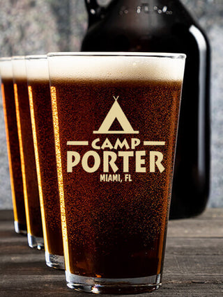 Camp : Growler Pint Glass Gift Sets - Color Printed