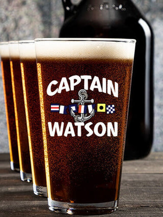 Captain : Growler Pint Glass Gift Sets - Color Printed