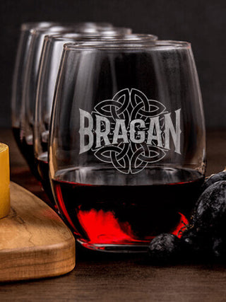 Celtic Heritage : Cheese Board Wine Glass Gift Sets - Engraved