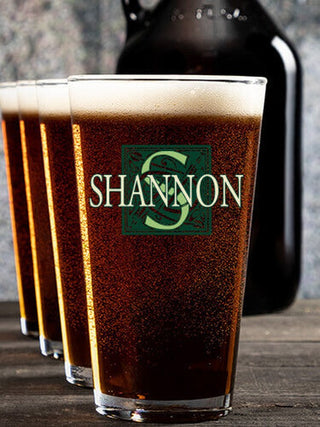 Celtic Monogram : Growler Pint Glass Gift Sets - Color Printed