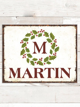 Christmas Monogram : Tin Signs
