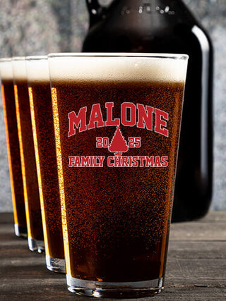 Christmas Varsity : Growler Pint Glass Gift Sets - Color Printed