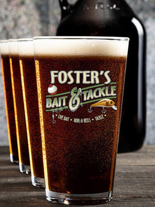 Classic Bait and Tackle : Growler Pint Glass Gift Sets - Color Printed