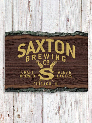 Classic Brewing Company : Faux Sliced Log Plaque