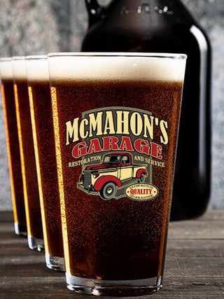Classic Garage : Growler Pint Glass Gift Sets - Color Printed