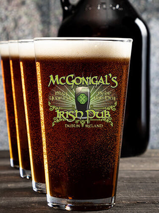 Classic Irish Pub : Growler Pint Glass Gift Sets - Color Printed