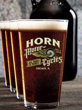 Classic Motorcycles : Growler Pint Glass Gift Sets - Color Printed