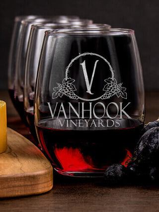 Classic Vineyards : Cheese Board Wine Glass Gift Sets - Engraved
