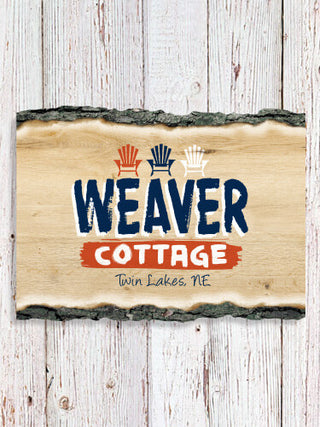 Cottage : Faux Sliced Log Plaque