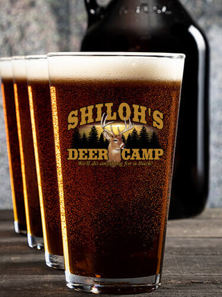 Deer Camp : Growler Pint Glass Gift Sets - Color Printed