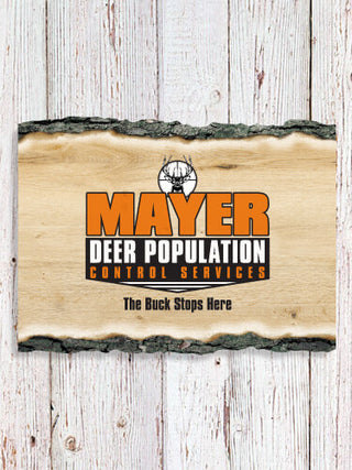 Deer Services : Faux Sliced Log Plaque