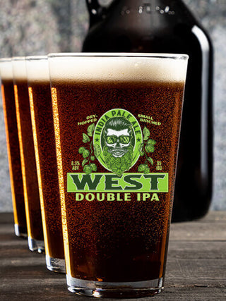 Double IPA : Growler Pint Glass Gift Sets - Color Printed