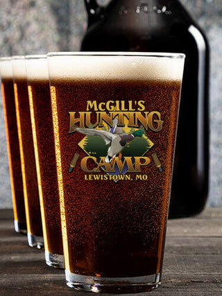 Duck Hunting Camp : Growler Pint Glass Gift Sets - Color Printed