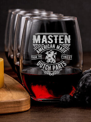 Dutch Parts : Cheese Board Wine Glass Gift Sets - Engraved