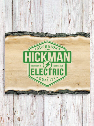 Electric : Faux Sliced Log Plaque